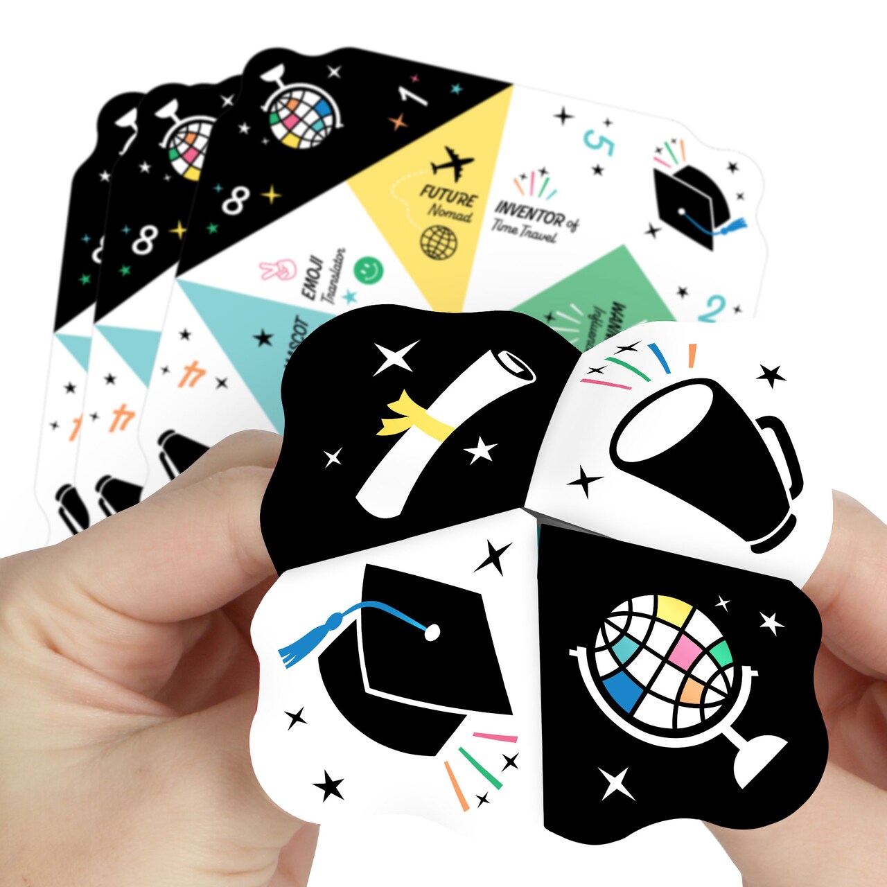 Big Dot of Happiness Graduation Cheers - Graduation Party Cootie Catcher Game - Fortune Tellers - Set of 12